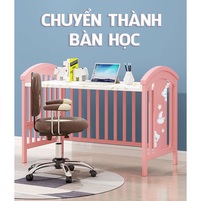 Nôi cũi cho bé sơ sinh Chilux Peace Pink - Đa năng 6 chế độ - Sản xuất tại Việt Nam, chất lượng quốc tế