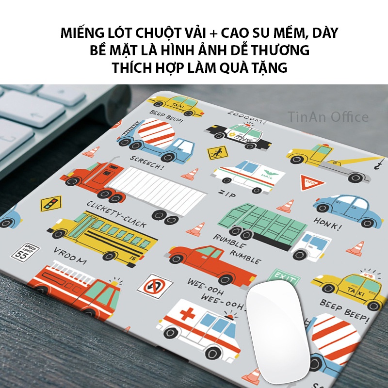 [26 x 21 cm] Miếng Lót Chuột Vải Nhiều Hình Đẹp, Đế Cao Su Việt Nam Chống Trượt, Mousepad Mềm Dày (Hình Tự Chụp)