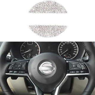 Miếng Dán Logo Đính Đá Lấp Lánh Trang Trí Vô Lăng Xe Hơi Nissan