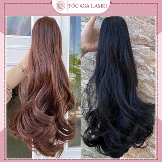 Tóc giả nữ ngoạm xoăn dài 50cm chất tóc sợi tơ cao cấp dùng nhiệt