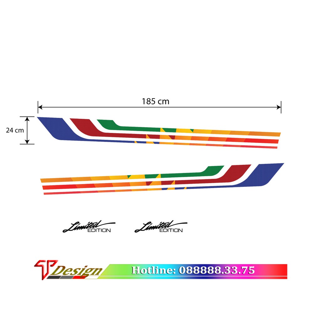 Tem dán sườn xe phong cách thể thao Wrap -01