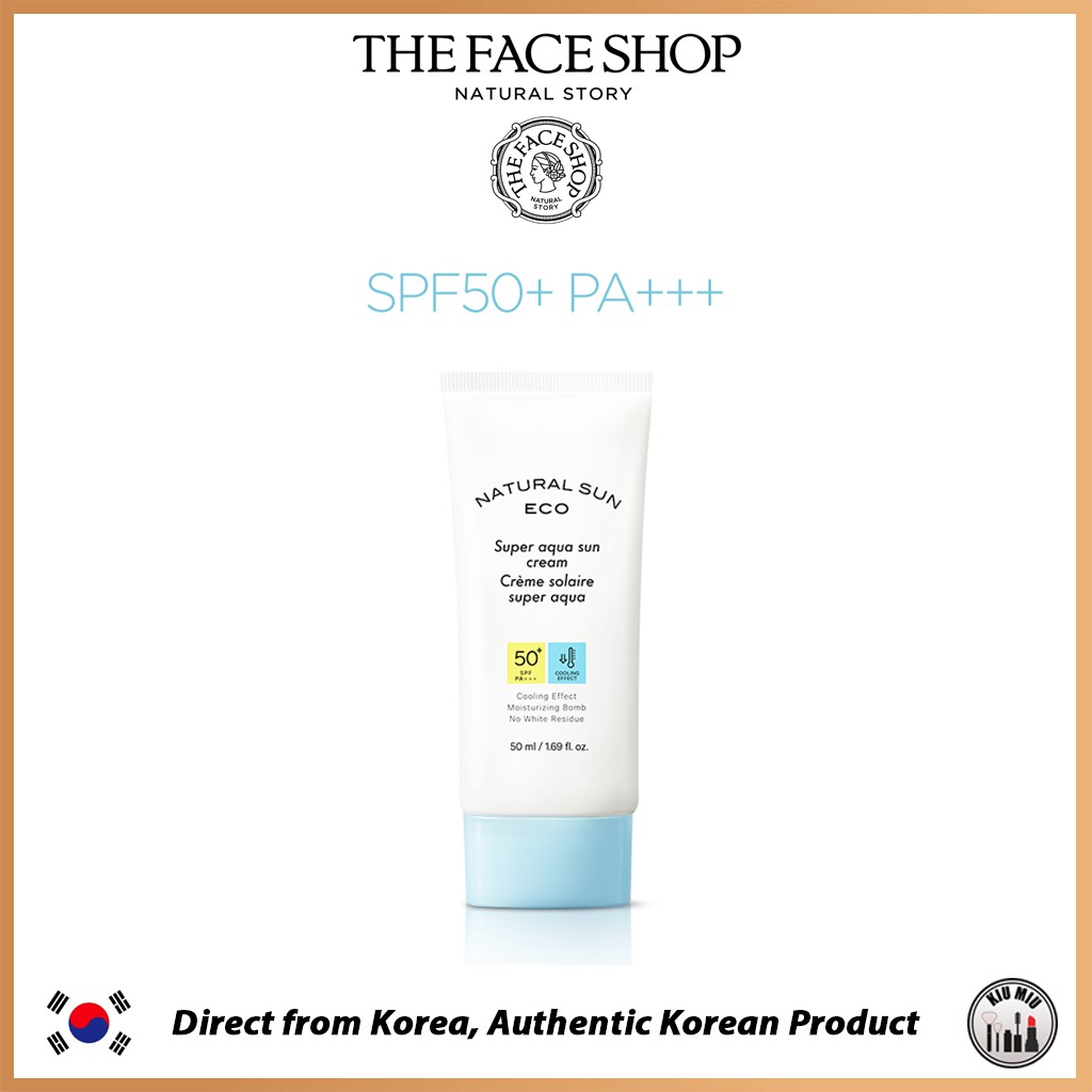 THE FACE SHOP NATURAL SUN ECO Super aqua sun cream SPF50+ PA+++ 50ml *ORIGINAL KOREA*