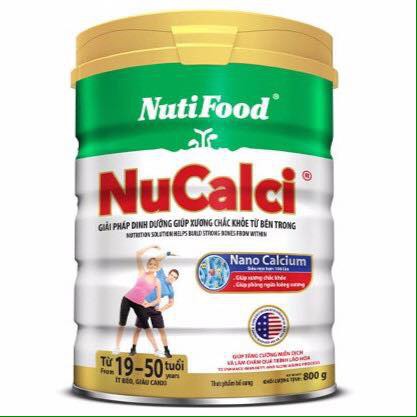 (Nhập THOATFAROI hoàn 10k) Sữa bột NuCalci NutiFood (19 - 50t tuổi) hộp 800g