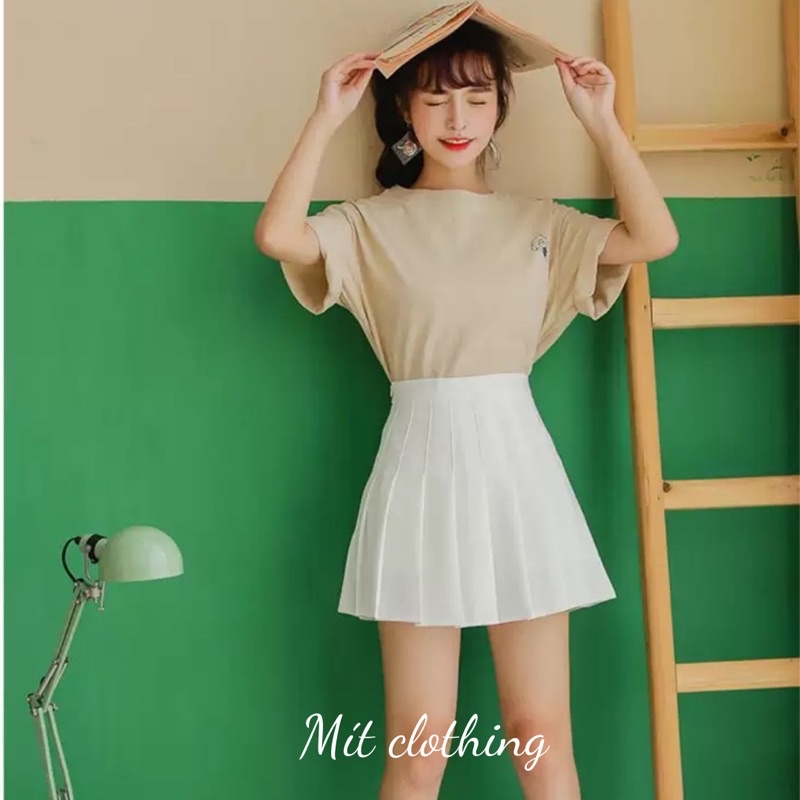 CHÂN VÁY TENNIS TRƠN ULZZANG XẾP LY CHỮ A