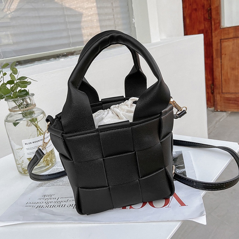 Túi đeo vai IELGY màu trơn kiểu đan có thể điều chỉnh dành cho nữ