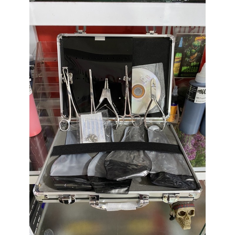 Bộ dụng cụ bấm khuyên,5 kìm,10 kim và 10 khuyên