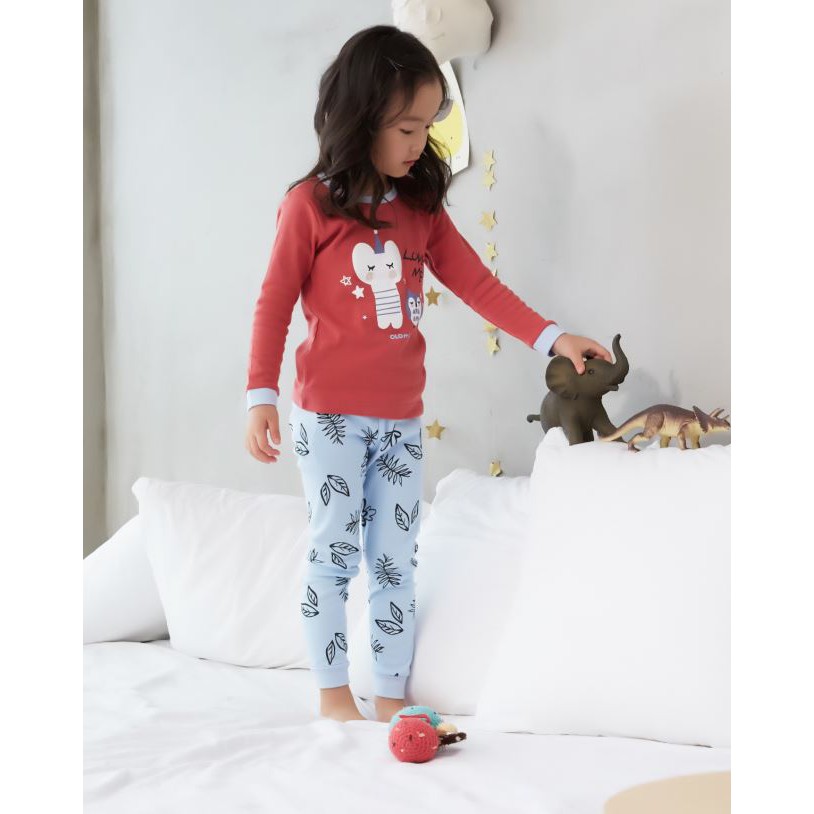 Bộ pijama dài tay bé gái Chloe 100% cotton - Olomimi Hàn Quốc