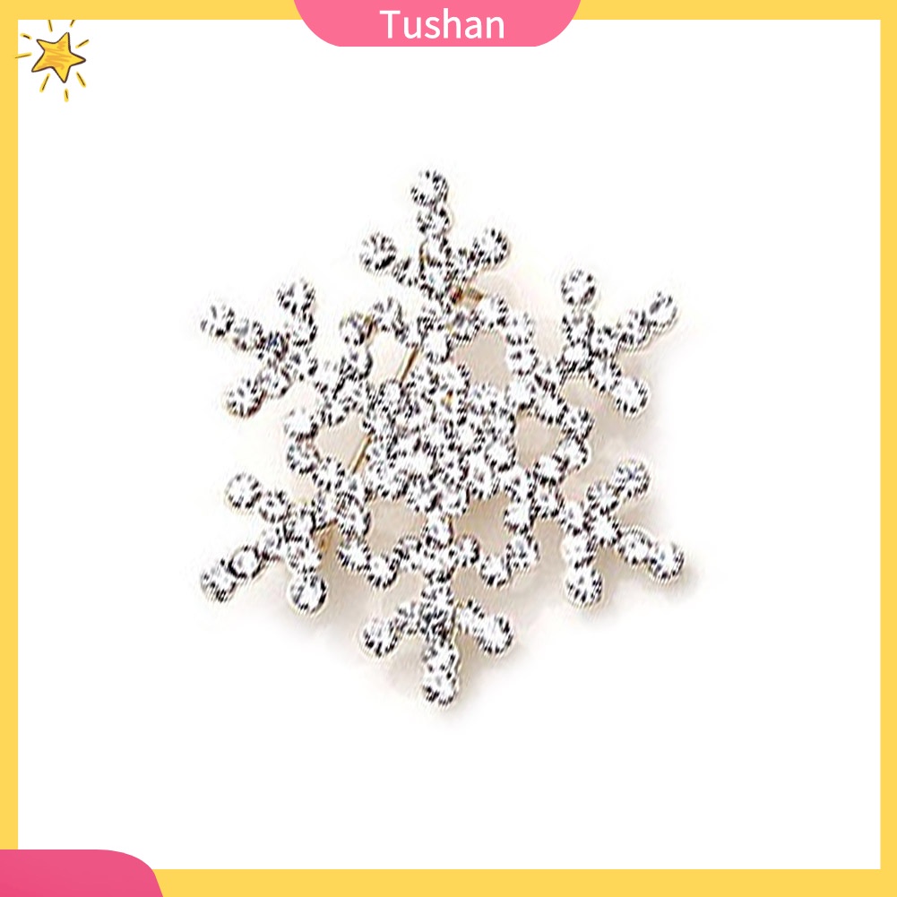 Ghim Cài Áo Hình Bông Tuyết Đính Đá Nhân Tạo Thời Trang Cho Nữ