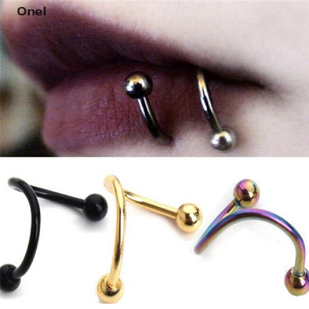 Set 2 khuyên xỏ cơ thể dạng xoắn ốc bằng thép không gỉ phong cách punk
