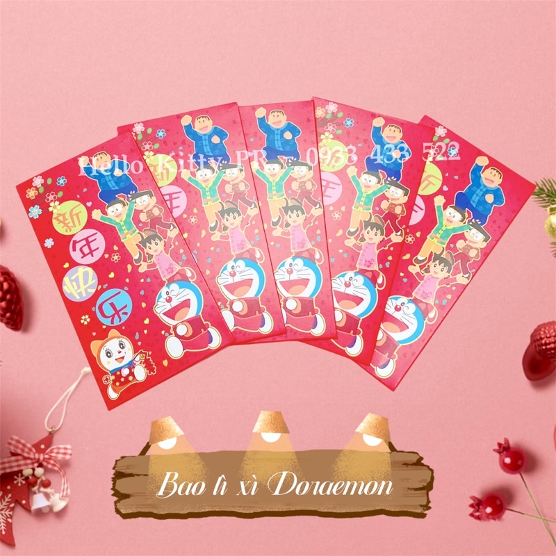 Bao lì xì cao cấp loại dày Doremon Doraemon