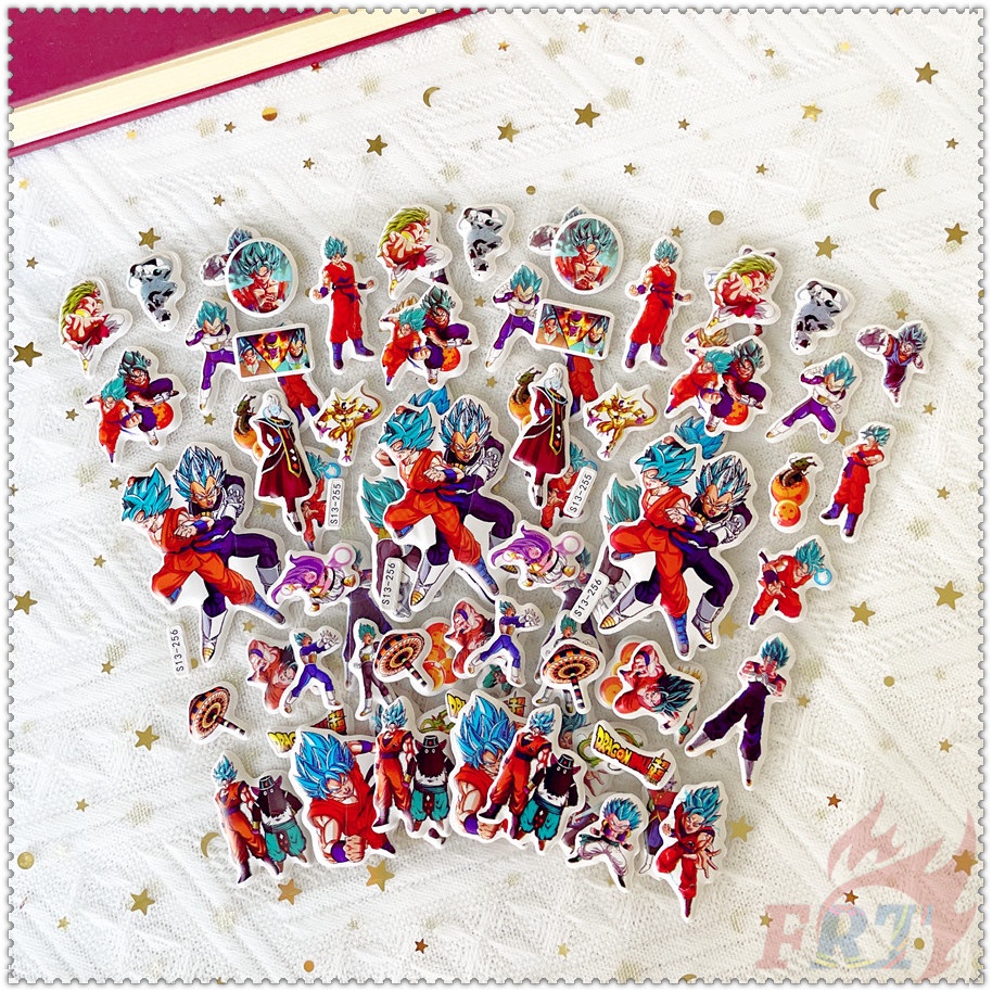 ▶ Bộ 5 Tấm Sticker Dán Phần Thưởng Nhân Vật Hoạt Hình DRAGON BALL Q-1 ◀ Miếng Dán PVC 3D Chống Thấm Nước Chất Lượng