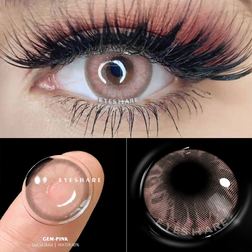 EYESHARE Cặp kính áp tròng mắt mèo nhiều màu sắc thời trang