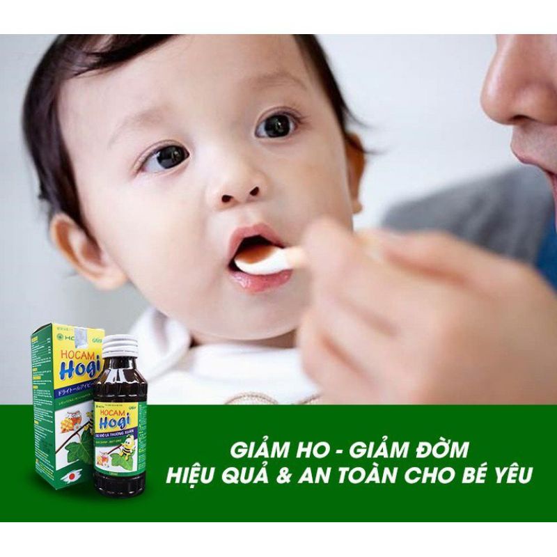 Siro HOCAM Hogi Lá thường xuân húng chanh Chai 120ml giảm ho, giảm tiết đờm tăng đề kháng