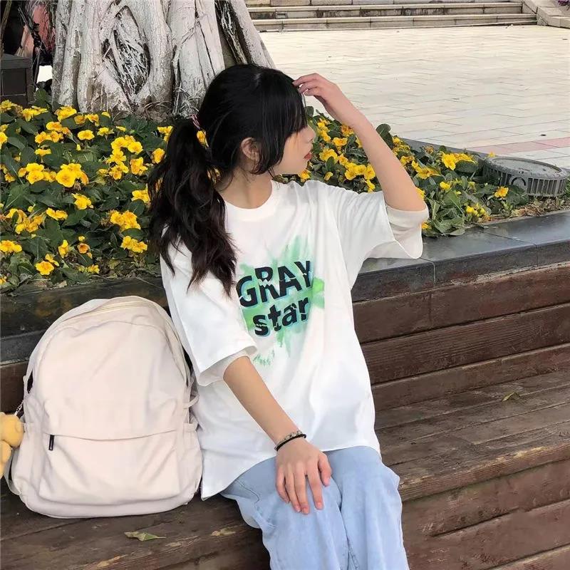 NRVP Áo Thun 100% Cotton Dáng Rộng Thời Trang Hàn Quốc Cho Nữ