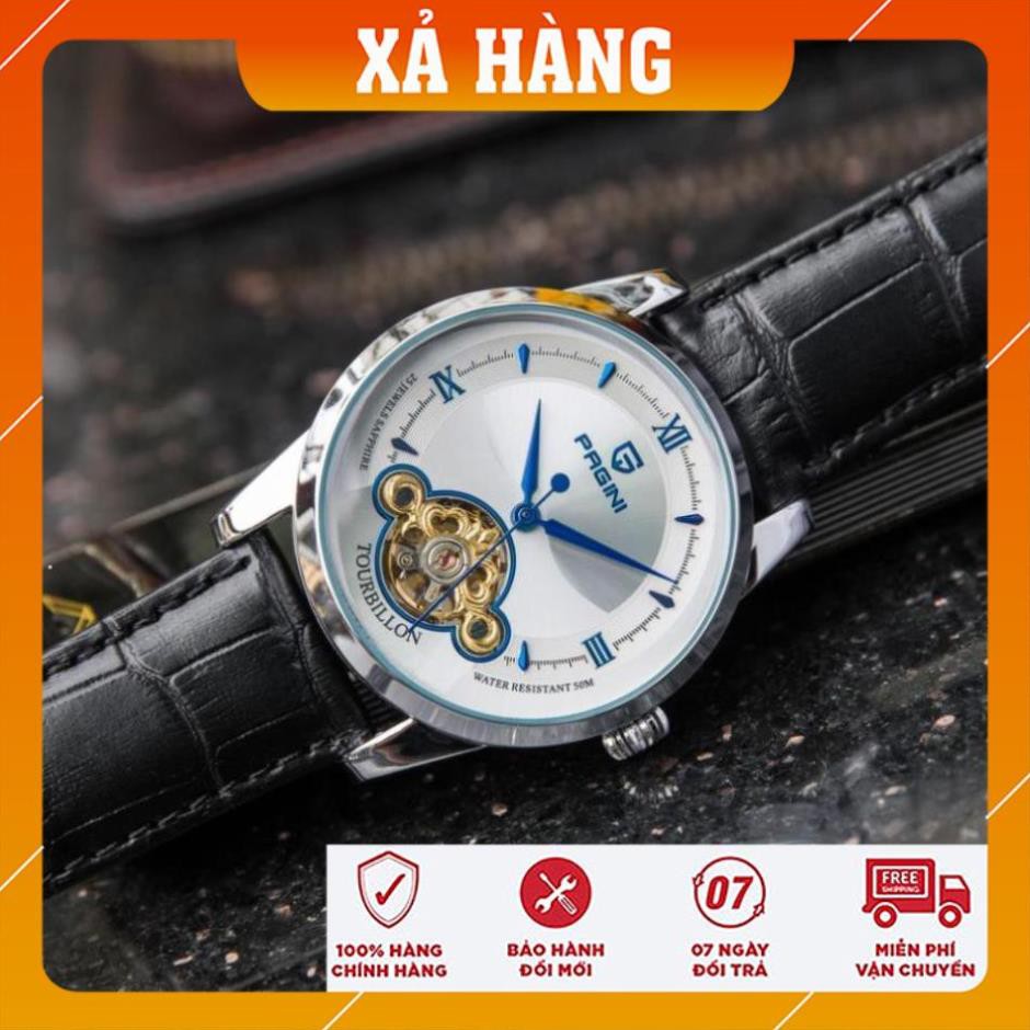 [Chính Hãng 100%] Đồng Hồ Nam PAGINI PA19966 - Đồng hồ cơ automatic lộ máy hàng chính hãng, Bảo hành 5 năm