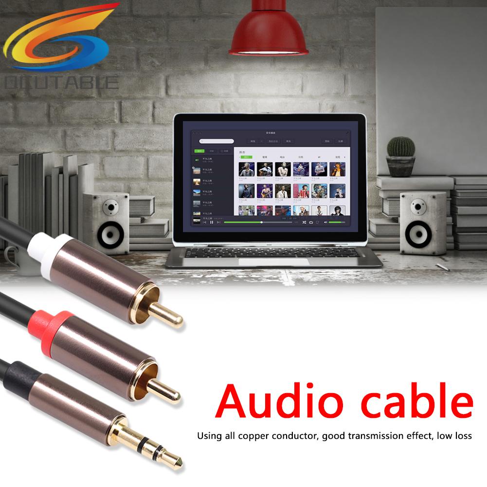 Dây Cáp Âm Thanh Chuyển Đổi Từ Jack 3.5Mm Sang 2 RCA AUX Kích Thước 1/8 inch Sang 2RCA