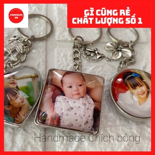 Móc khóa Pha Lê in ảnh 2 mặt theo yêu cầu