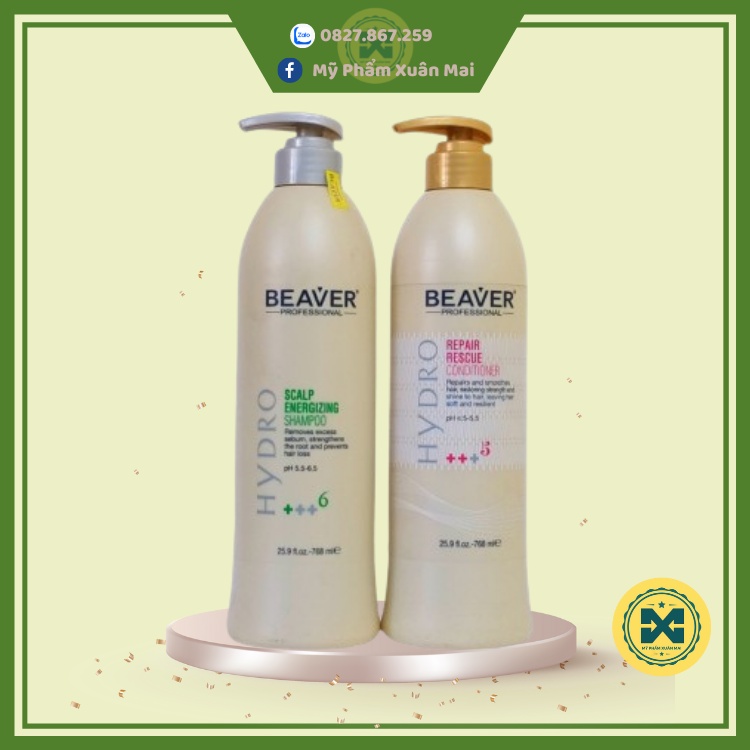 Dầu gội xả chống rụng kích thích mọc tóc Beaver +++6,xả 5+