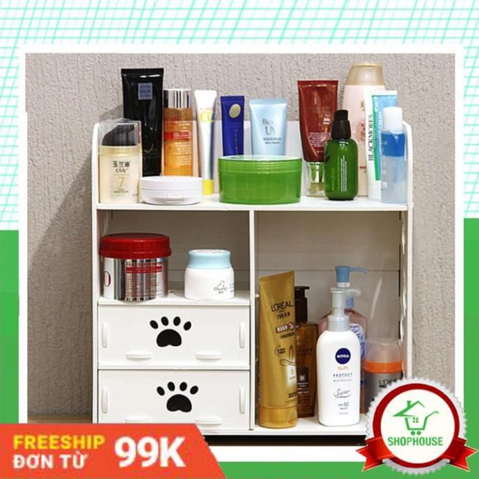 KỆ ĐỤNG MỸ PHẨM - HOẠ TIẾT CHÂN CÚN ĐÁNG YÊU - BẢO HÀNH 3 THÁNG
