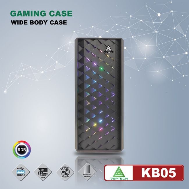 Thùng máy tính Case VSP CA KB05 1 mặt kính cường lực KHÔNG KÈM FAN