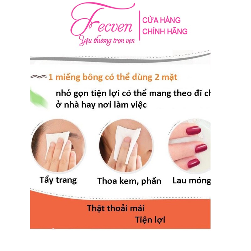 Bông Tẩy Trang 222 Miếng Cotton Pads 3 Lớp Cotton Mềm Mịn Giúp Tẩy Trang Sạch -Lau Sạch Bã Nhờn Bụi - Bẩn Trên Da FECVEN | BigBuy360 - bigbuy360.vn