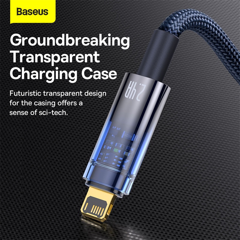 Cáp sạc nhanh Baseus Explorer Series Auto Power-Off Fast Charging Data Cable USB to l.P 2.4