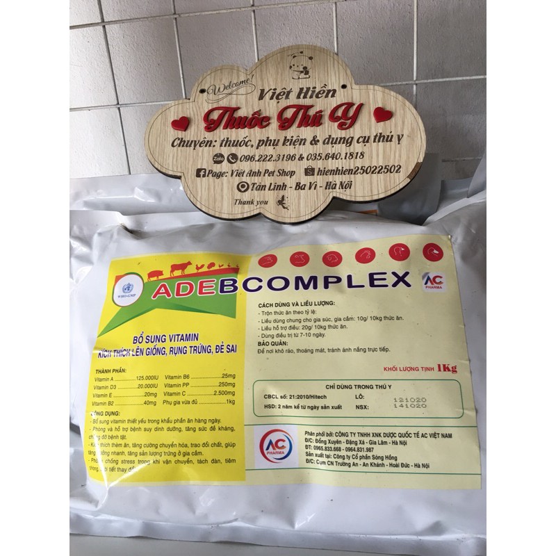 Gói lẻ 100g-ADE Bcomplex-Vita.min tổng hợp cho v.ật n.uôi