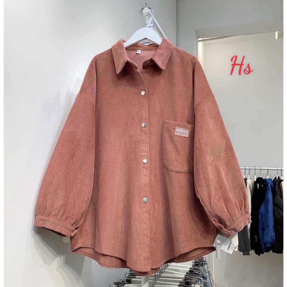 [Tặng kèm quà] Áo Sơ Mi Nữ Nhung Form Rộng Tay Phồng Dài Kiểu Ulzzang Mềm Min Dễ Thương Zadola