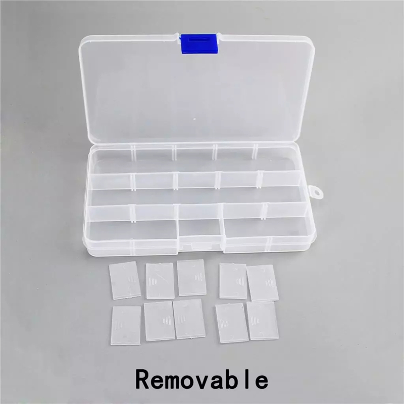 Hộp Nhựa Trong Suốt 15 Ngăn Đựng Trang Sức Tiện Lợi