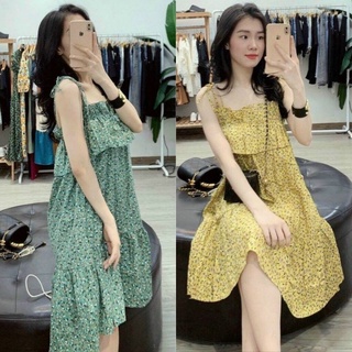 Đầm bầu hoa nhí ❤️ Đầm bầu bigsize thiết kế hai dây thời trang mùa hè chất lụa hàn ❤️ từ 55 đến 80kg