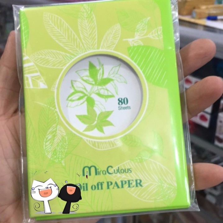 Giấy thấm dầu tinh chất trà xanh Mira Culous Oil Off Paper hàng chính hãng Hàn Quốc 80 tờ | BigBuy360 - bigbuy360.vn