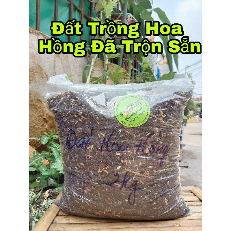 Gói 2kg Đất Chuyên Hồng Đã Phối Trộn Đất đỏ, Compost, Phân trùn, Perlite, Phân Dê, Phân Gà,...