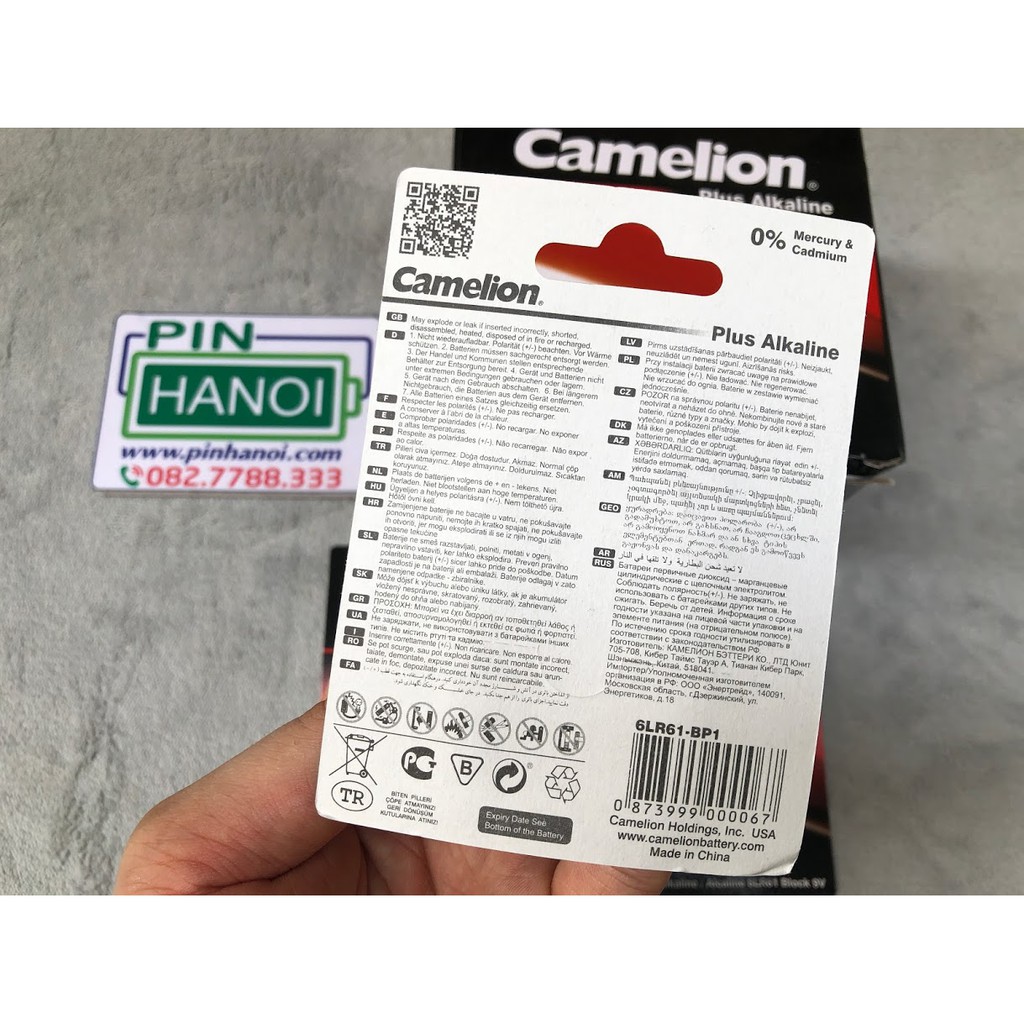 Pin vuông 9V Camelion Plus Alkaline 6LR61-BP1
