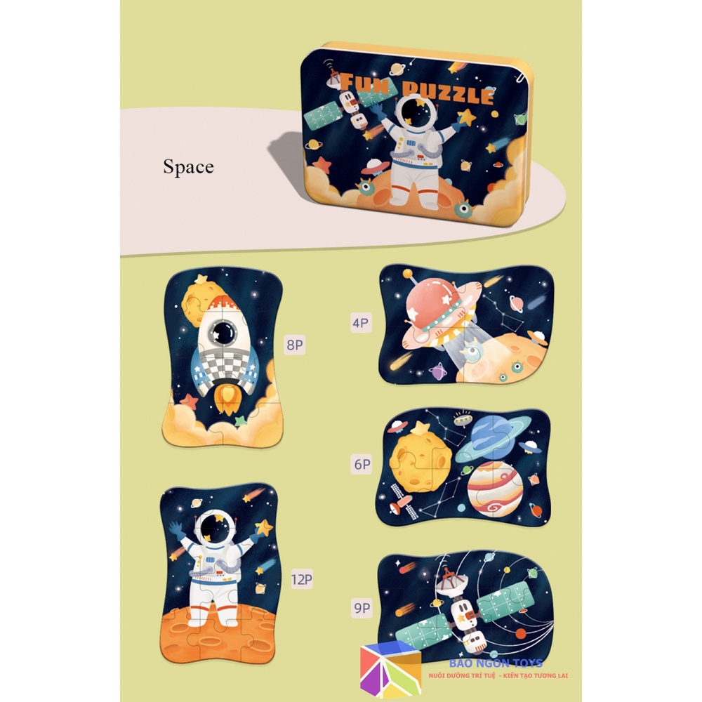 BỘ GHÉP HÌNH PUZZLE NHIỀU CHỦ ĐỀ CHO BÉ TỪ 3 ĐẾN 5 TUỔI - BAO NGON TOYS - DG111