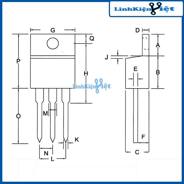 Sản phẩm TIP117 TO220 100V/2A/50WPNP Darlington Transistor