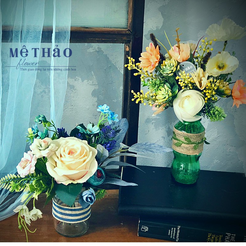 (Ảnh shop chụp) Bình Hoa Giả Chất Liệu Lụa Cao Cấp Trang Trí Nhà Cửa Của Mê Thảo Flower