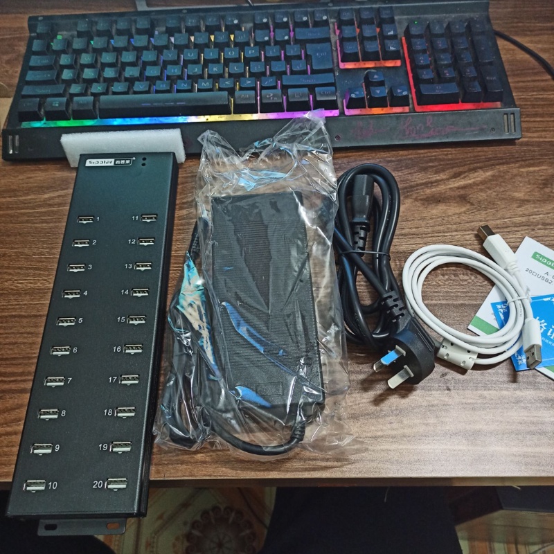 Hub usb 20 cổng Sipolar 99%, bộ chia cổng usb 20port 99%