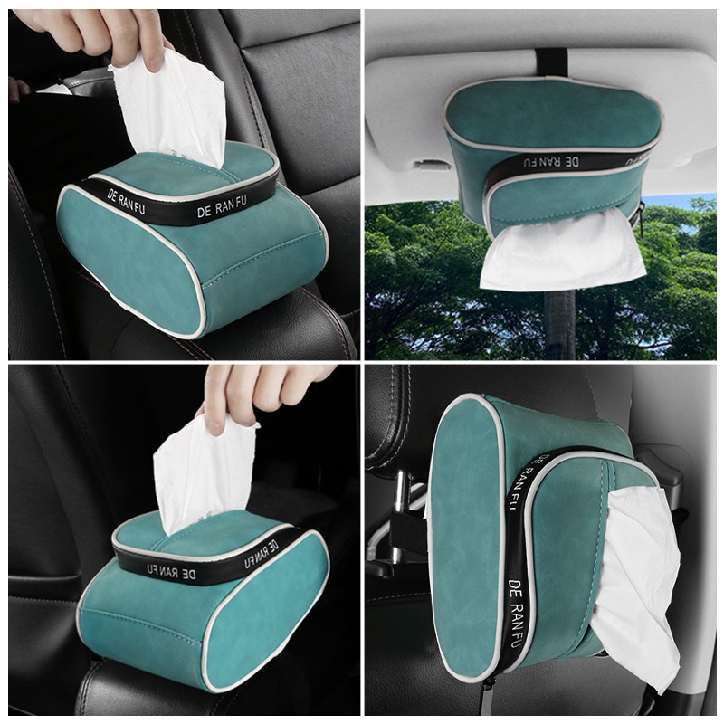 Hộp đựng khăn giấy SEAMETAL bằng da lộn thông dụng cao cấp cho xe hơi