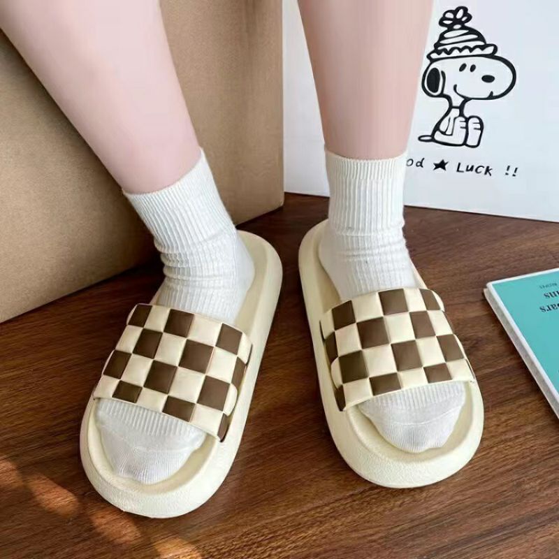 Dép Bánh Mỳ Độn Đế Quai ngang 2022 ô vuông caro đi chơi đi biển, du lịch siêu rẻ