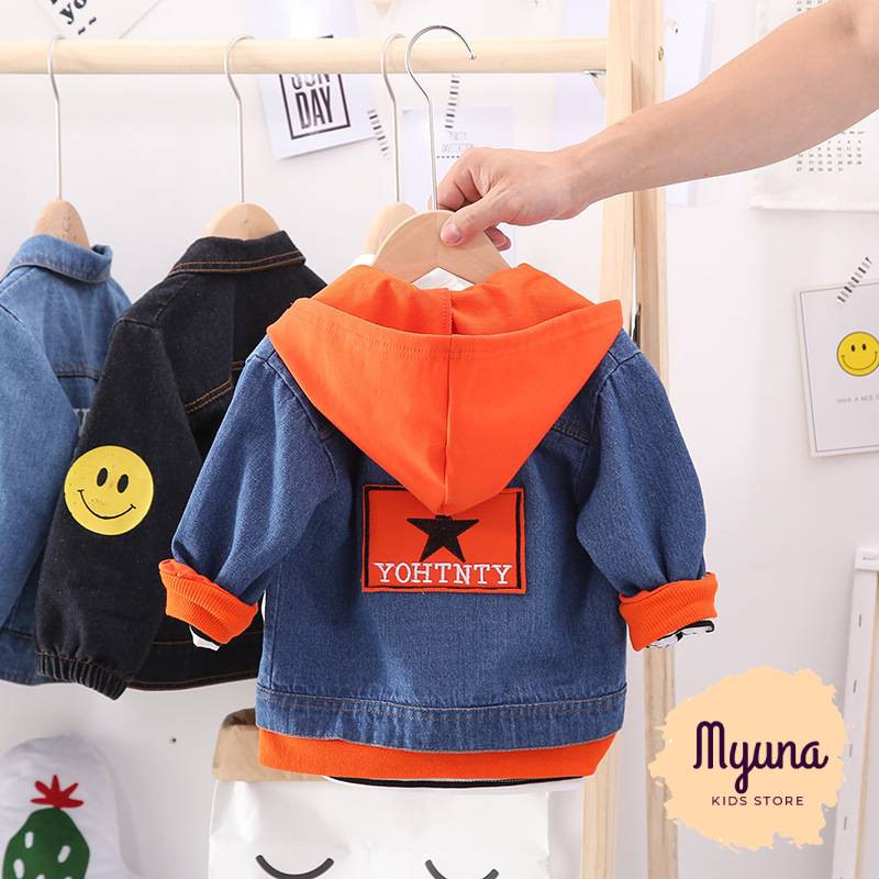 Áo khoác Jean cho bé trai 1 đến 4 tuổi, áo khoác chống nắng bé trai - Myuna Kids Store