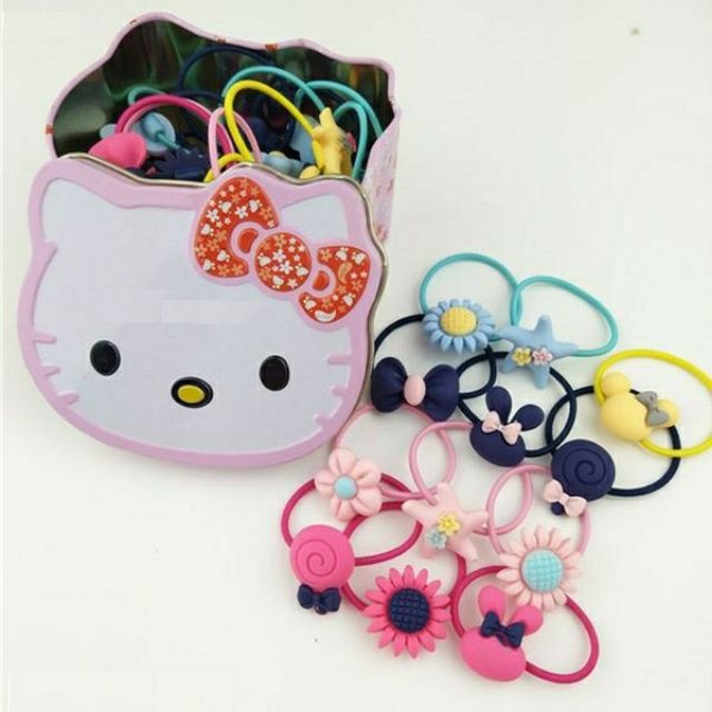 Hộp chun buộc tóc Hello Kitty siêu xinh