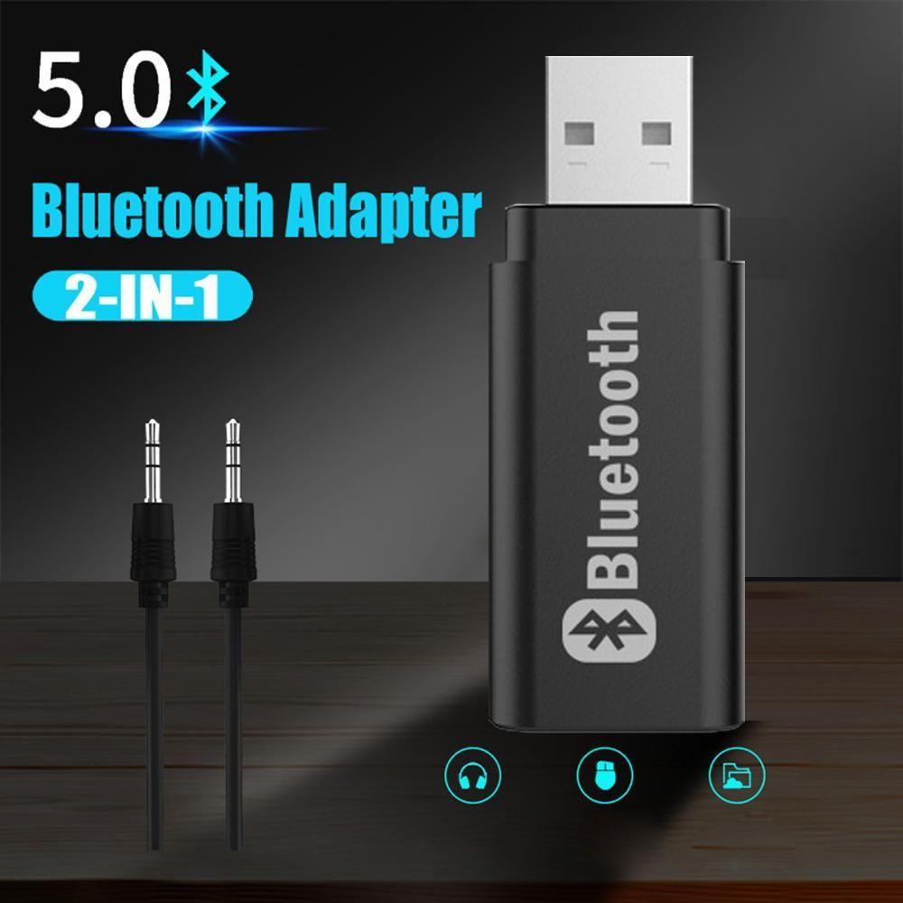 Usb Nhận Tín Hiệu Bluetooth 5.0 Kèm Dây Cáp Âm Thanh 3.5mm