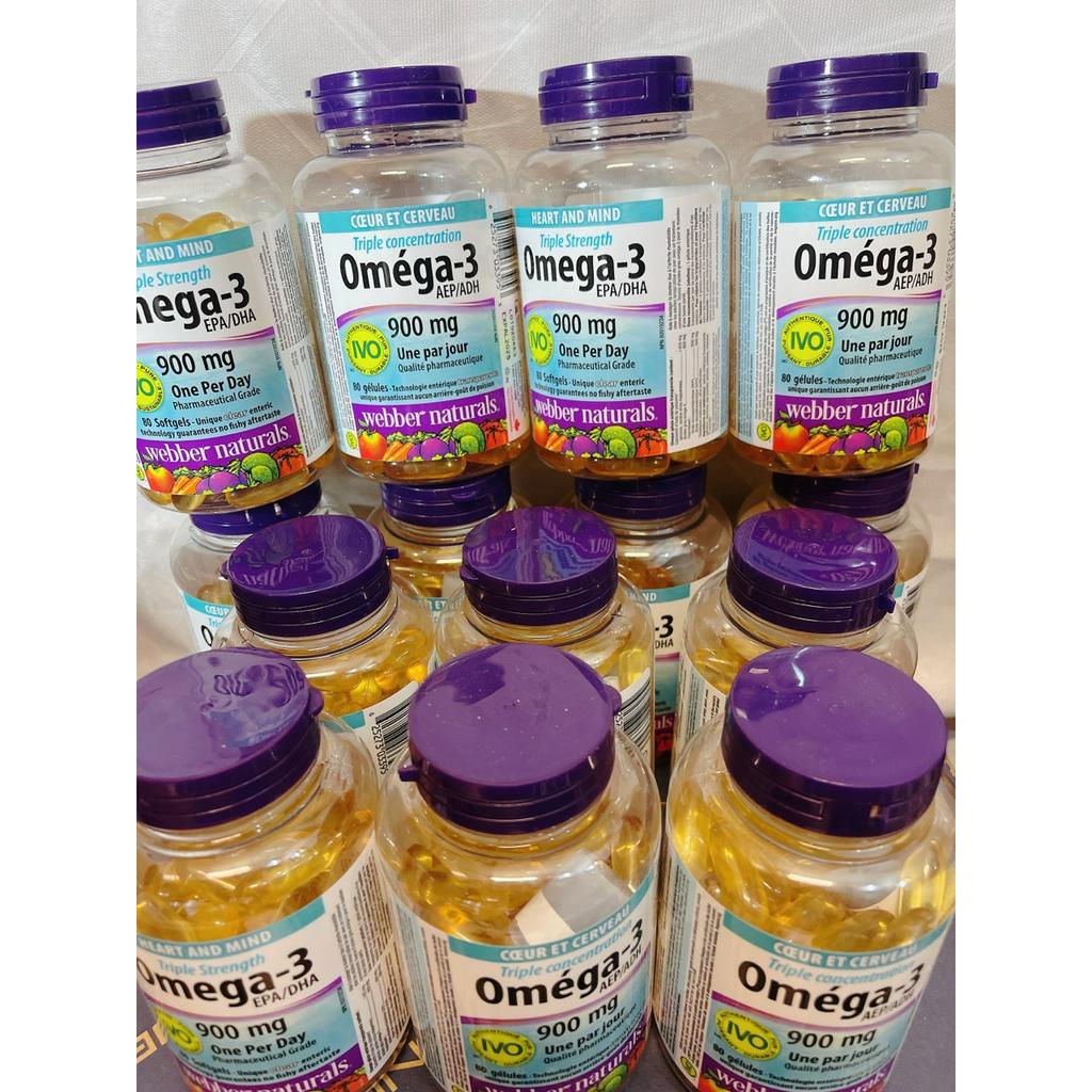 Dầu cá Triple Strength Omega3 900mg Webber Naturals Canada 120 viên; Date 01/2025