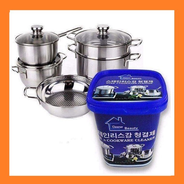 Kem tẩy xoong nồi Inox - bột chùi rửa và đánh bóng chảo nồi Inox đa năng