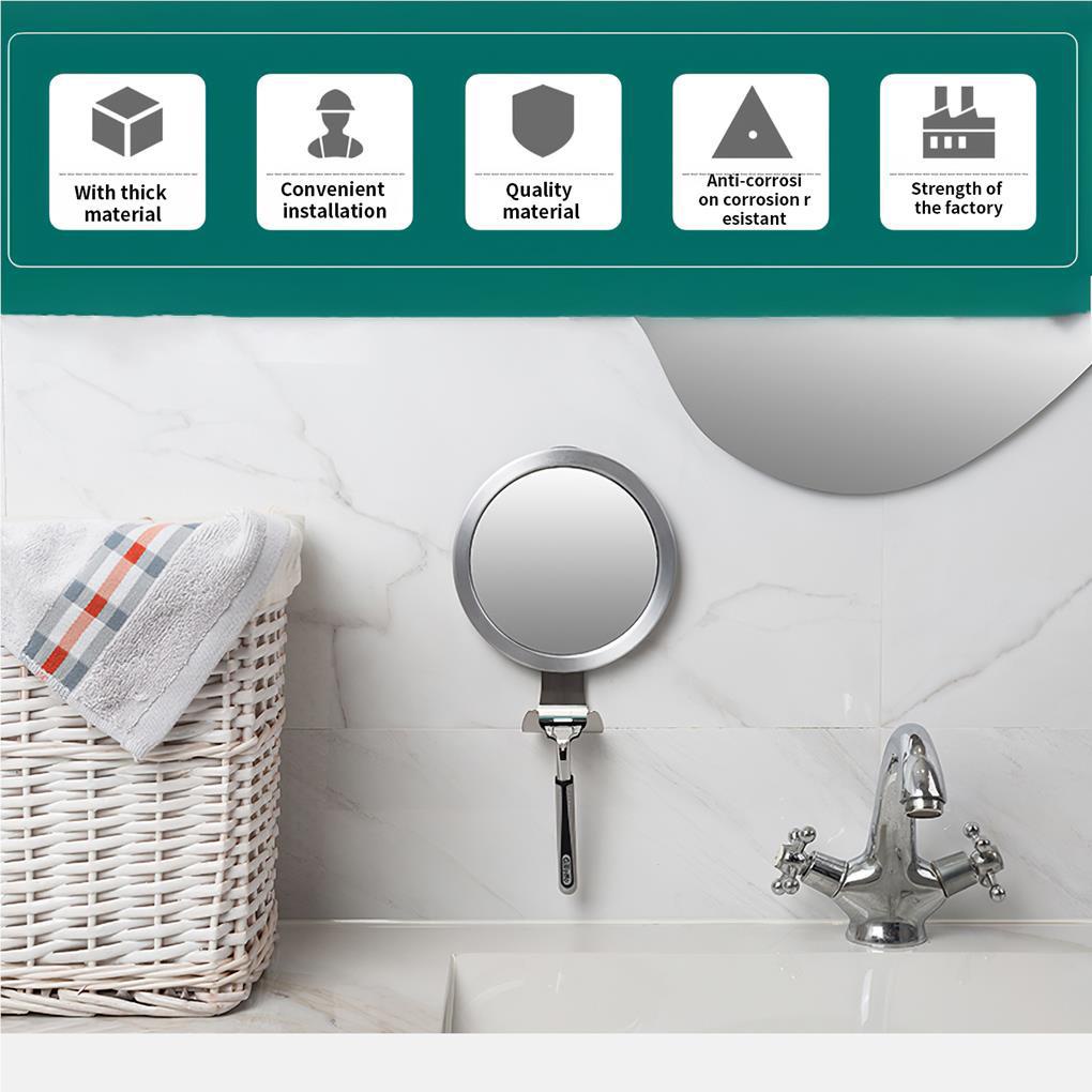 Gương Cạo Râu Không Đục Lỗ Có Giác Hút Mạnh Kèm Giá Đỡ Ổn Định Dành Cho Nhà Tắm
