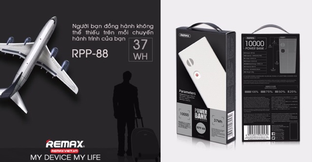 Sạc dự phòng Remax RPP 88 chính hãng 10000 mAh