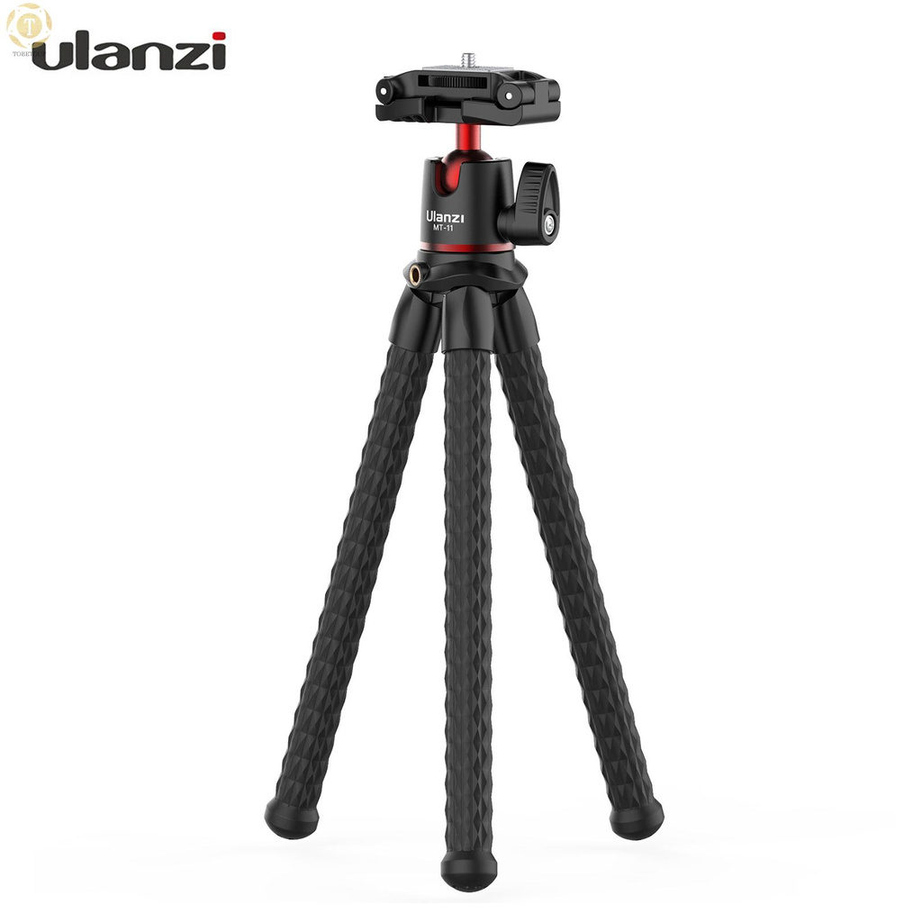 Shipped within 12 hours】 ulanzi MT-11 Flexible Octopus Tripod Stand 1/4 Inch Screw 2-in-1 Platform Design 360° Adjustment Ballhead 2kg/4.4lbs Load Capacity for Smartphone DSLR SLR Camera for Live Streaming On-line Video Recording Tripod [TO]