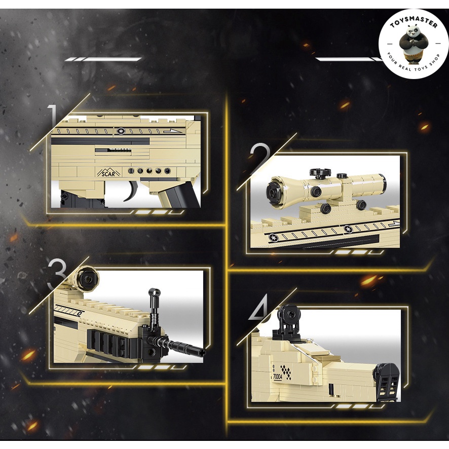 Đồ Chơi Lắp Ráp Mô Hình Súng Rifle Scar Block CS:GO No.70004 Với 400+ Mảnh Ghép,Tỉ Lệ 1:1