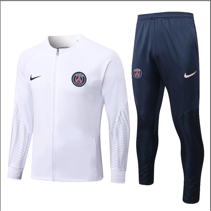 Áo Khoác Bóng Đá Tay Dài Màu Trắng A + + + + + Logo Paris Saint Germain PSG Messi 2023 23