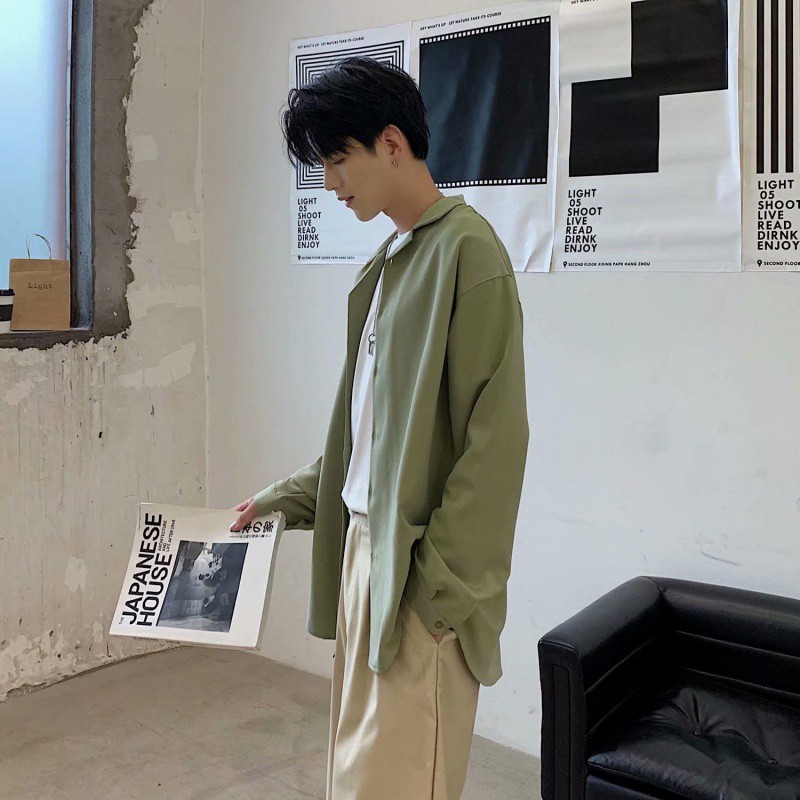 Áo sơ mi nam tay dài tay cổ bẻ thời trang Hàn Quốc | BigBuy360 - bigbuy360.vn